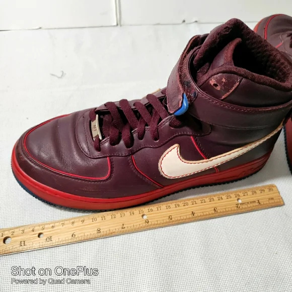 Nike Air Force 1 '07 Low Layers of Love Gym Red Burgundy Crush Men's EUC - Picture 7 of 13